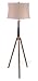 Lighting Enterprises F-6953/6949 Adjustable Antique Brass Tripod Telescope Lamp Floor Lamp with Textured Mocha Linen Sewn Shade