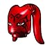 Red Tentacle Head with Face Pattern - LEGO Compatible Minifigure Piece