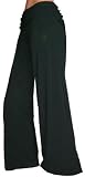 FunFash Plus Size Pants Flare Long Black Gaucho Palazzo Made in USA