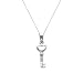 14K White Gold Key to My Heart Charm Pendant with 0.5mm Box Chain Necklace Set - 18