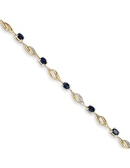 14k Diamond And Sapphire Oval Bracelet