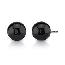 Inspired Black Onyx Ball Stud Earrings
