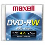 MAX635114 DVD-RW, 2X, 4.7GB, Branded , Jewel Case