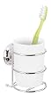 Wenko 16984100 Zahnputzbecher Milazzo Super-Loc - Befestigen ohne Bohren, Chrom, Kunststoff, 7.5 x 11.5 x 9.5 cm, wei�