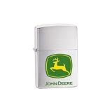 Zippo John Deere Brush Chrome Lighter