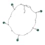 Sterling Silver and Turquoise Blossom Anklet