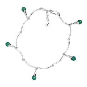 Sterling Silver and Turquoise Blossom Anklet