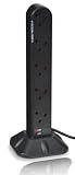 Duronic ST10B - 10 Way 2 Metre surge Tower Extension Lead Socket - 2M - Engineered to tell you when its surge protected