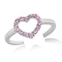 Sterling Silver Pink CZ Heart Toe Ring
