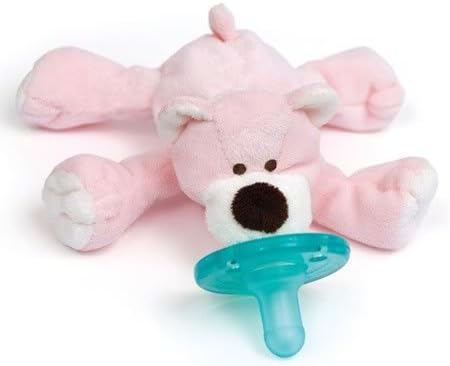 New Wubbanub Infant Baby Soothie Pacifier- Pink Bear