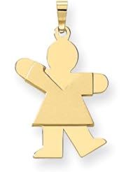14k Yellow Gold Girl Charm. Metal Wt- 2.25g