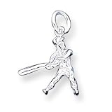 Sterling Silver Baseball Batter Charm with 20 inch Sterling Silver Chain