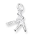 Sterling Silver Baseball Batter Charm with 20 inch Sterling Silver Chain