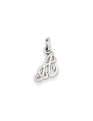 The Sadie Mini Satin Script Initial Pendant in 14K White Gold Letter A