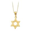 14K Yellow Gold 25 x 19 MM ''Star of David'' Pendant with Chain