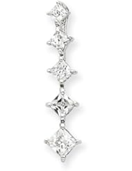 925 Sterling Silver Princess White CZ Journey Pendant