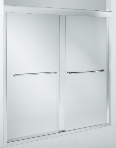 KOHLER K-702205-L-NX Fluence 3/8-Inch Thick Glass Bypass Bath Door, Brushed Nickel