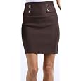 High Waist Stretch Pencil Skirt with Button Detail ( Choose from 3 Colors ) - Clearance Sale !