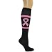 All Products : Pink Ribbon Breast Cancer Awareness Relay for Life Knee Socks Great for Fundraising Walk Survivor