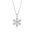Sterling Silver 0.05 Carat Diamond Snowflake Pendant with 18" Chain