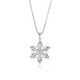 Sterling Silver 0.05 Carat Diamond Snowflake Pendant with 18" Chain