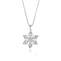 Sterling Silver 0.05 Carat Diamond Snowflake Pendant with 18" Chain
