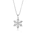 Sterling Silver 0.05 Carat Diamond Snowflake Pendant with 18" Chain