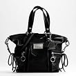 Coach Patent Leather Poppy Spotlight Shouolder Bag Purse 13835 Licorice Black