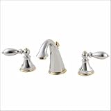 Price Pfister 049E0BB Catalina Widespread Bathroom Faucet in Polished Chrome with Brass Accents