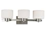 Kenroy Home 80413BS Legacy Three-Light Vanity Light with 6-Inch fluted Glass Shades