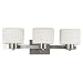Kenroy Home 80413BS Legacy Three-Light Vanity Light with 6-Inch fluted Glass Shades