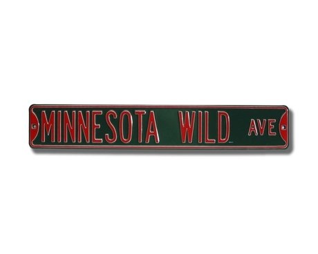 MINNESOTA WILD "MINNESOTA WILD AVE" Authentic METAL STREET SIGN (6" X 36")