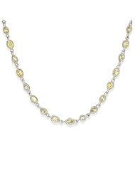 14K White Gold 16.36 CTW Color Fancy Light Yellow SI2-SI3 Diamond Ladies Necklace. Length 36 in. Total Item weight 10.2 g.