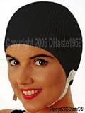 Swim Cap with Chin Strap - Black