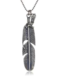 M.Cohen Handmade Designs Sterling Silver Chained with Sterling Silver Feather Pendant Necklace