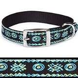 Casual Canine Artisan Prints Bluebird Nylon Dog Collar- 11-14 length x 5/8 width