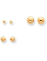 14k Rose Yellow White Gold Ball Stud Childs Earrings