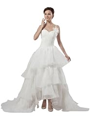 A-line Organza Floral Print One Shoulder Wedding Dress 