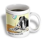 Londons Times Funny Dogs Cartoons - Bored Border Collie - Mugs
