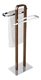 Wenko 18559100 Handtuch- und Kleiderst&auml;nder Tallone - 2 Arme, Holz, Chrom, 41 x 86 x 23.5 cm, Walnuss-Optik