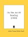 Books : On The Art Of Reading (1920)