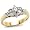 Two Tone Ring with Clear CZ - Sizes 5-10, 5