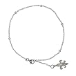 Sparkling CZs by the Yard Silver Fleur de Lis Anklet
