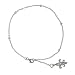 Sparkling CZs by the Yard Silver Fleur de Lis Anklet