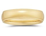 6 mm Milgrain Edge Comfort-Fit Men's Wedding Band in 14k Yellow Gold