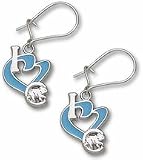 Chicago Cubs 1/2 I Heart C Bear Enamel Dangle Earrings - Sterling Silver Jewelry