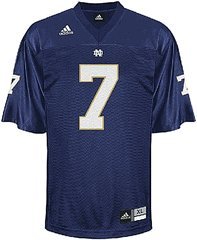Notre Dame #7 YOUTH Replica Football Jersey (Navy) - X-Large