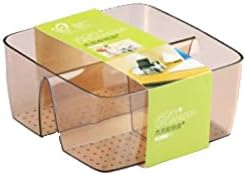 Comfort Zones Brown Multifunction Floral Organizer Storage Box for Makeup Jewelry Kitchen Socks Underwear Tiny Things 156*155*70mm