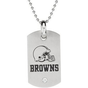 Stainless Steel 45.50MM X 26.00MM Cleveland Browns Logo Dog Tag W/chain