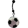 Handcrafted Black Anodized Titanium Soccer Ball Belly Ring